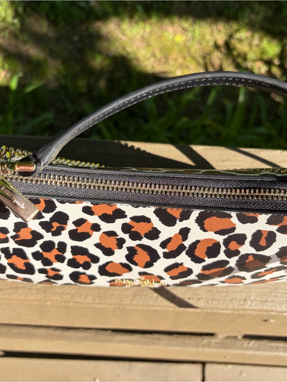 kate spade Leopard-Print Shoulder Bag with Gold Chain - Picture 6 of 8